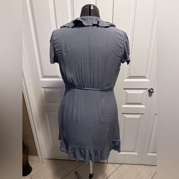 Aritzia Sunday Best Ruffle Wrap Dress in Steel blue - Picture 7 of 7